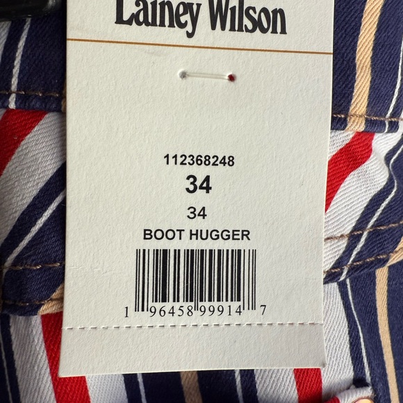 Wrangler Lainey Wilson Striped  Rodeo Flare Jeans. Size 34. Boot Hugger. - Picture 6 of 7